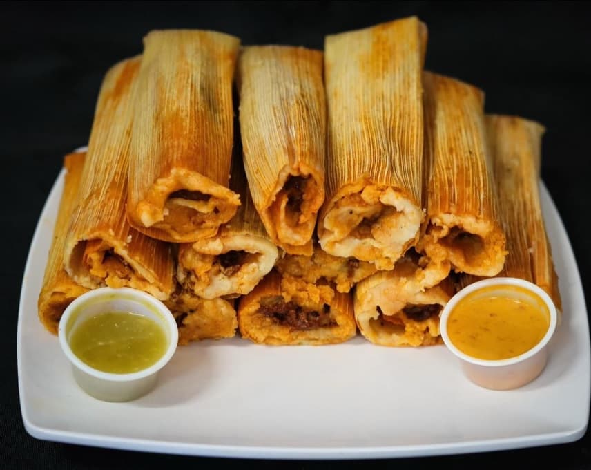 Homemade tamales and Mexican grocery items at Tortilleria El Rancherito